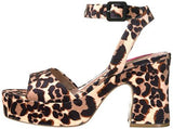 Betsey Johnson Claude Platform Dress Sandal, Leopard Velvet, 7 M Us