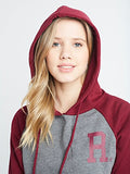 Varsity R Pullover Hoodie Grey/Maroon M Tops Sweatshirts Maroon/Grey