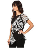 MultiLace Panel Top OffWhite/Black Shirt