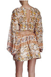 Silver Sun Printed Mini Dress S, Ivory Washed