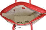 Large Bree Purse Handbag Tote Beige Red