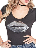 G By Guess Celeste Sequin Lips Tee