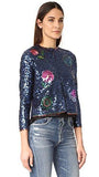 Sequin Intarsia Cardigan, Blue, Small