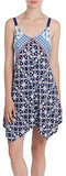 Flower Chemise Nightgown Large Blue Multi