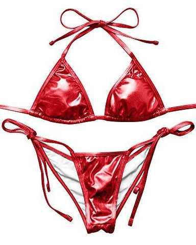 Mooskini Sexy Brazilian Bikini Set Liquid Push Up Twopieces Swimsuit S Red
