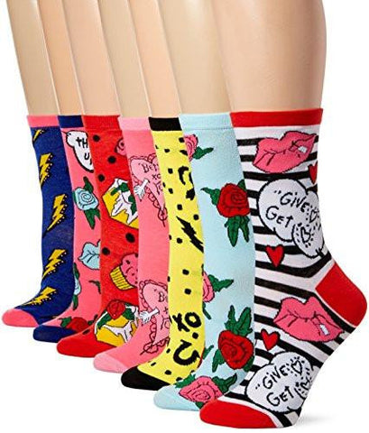Betsey Johnson 7 Pack Fashion Lips Crew Gift Box, Assorted, 911
