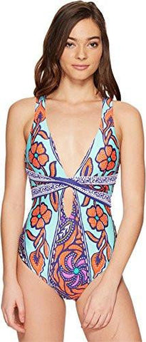 Balinese Batik Cross Back One Piece Swimsuit Multimulti 8