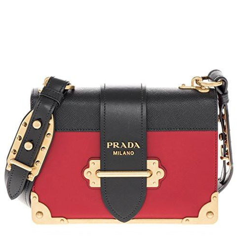 Prada Cahier Bag Red Black Red Black