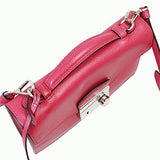 Prada Saffiano Leather Clutch Bag Wstrap Pink Bt0960 Peonia