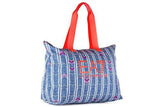 Nylon Handbag Shopping Bag Purse Train Graphic Blu