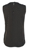 Michael Kors Polka Dot Pleated Front Tank Top Shirtbxl