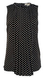 Michael Kors Polka Dot Pleated Front Tank Top Shirtbxl