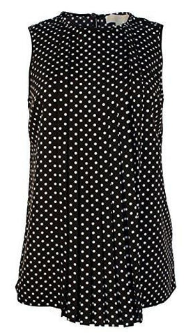 Michael Kors Polka Dot Pleated Front Tank Top Shirtbxl