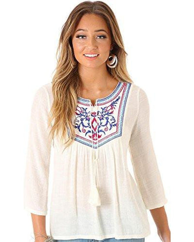 Rock 47 Cream Flutter Sleeve Top Cream Large