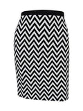 Karen Kane Chevron Pencil Skirt Xs, Black/White
