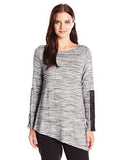 Asymmetrical Knit Top, Light Gray, M