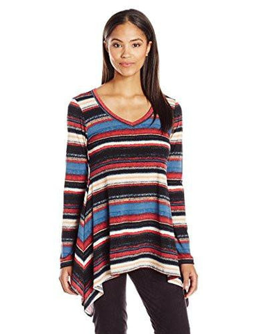MultiStripe Handkerchief Top, Print, L