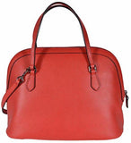 Medium Textured Leather Convertible Dome Handbag Sporting Red 6511