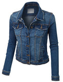 Rubyk Classic Long Sleeve Distressed Denim Jacket With Pockets