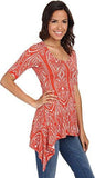 Karen Kane Tile Handkerchief Top, Print, XSmall