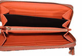 Python Snakeskin Bamboo Zip Around Wallet Vibrant Orange