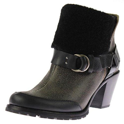 Miss Alice Harness Boot, Black Crackle Leather, 8 M Us