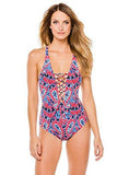 Michael Michael Kors Angelina One Piece Plunge Swimsuit Red Blaze 10