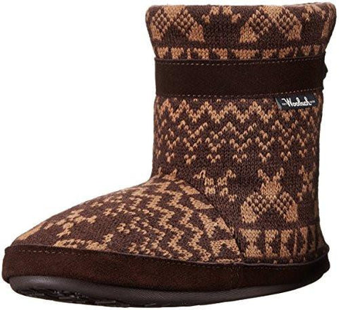 Whitecap Knit Boot Slipper, Java Snowshoe Sweater, 6 M Us