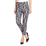 Lace Floral Print Capri Pants B/W 16