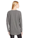 Striped V Neck Surplice Tunic Shirt Heather Greyblack Medium