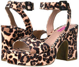 Betsey Johnson Claude Platform Dress Sandal, Leopard Velvet, 7 M Us