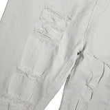 Vicvik High Waist Knee Skinny Denim Distressed Ripped Boyfriend Jeans L White