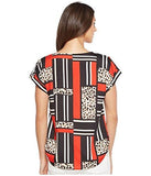 Printed Top With Bar Hardware Blackleopard Shirt