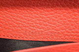 Coral Red Leather Trademark Logo Continental Wallet