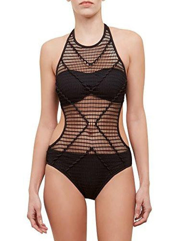 Kenneth Cole York Wrapped In Love Monokini One Piece Swimsuit Black M