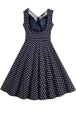 Creti 1950S Vintage Halter Polka Dot Vneck Sleeveless Swing Dress 3Xl