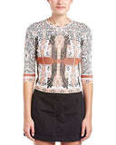 Leta Floral Jacquard Top, Bellini Multi, XSmall
