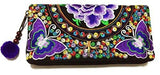 Wallet By Wp Embroidery Butterfly Flower Zipper Wallet Purse Clutch Bag Handbag Iphone Case Handmade For Purple With Multicolors Wallet