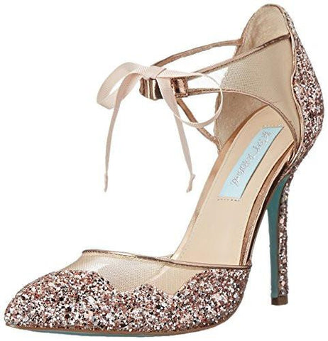 Blue By Stela Dress Pump, Champagne Glitter, 7 M Us