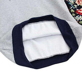 Creti Fashion Long Sleeve Printed Drawstring Pullover Hoodies Sweatshirt