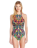 Africana High Neck One Piece Swimsuit, Multi, 8