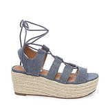 Brayla Espadrille Wedge Sandal Denim Fabric 6 M Us