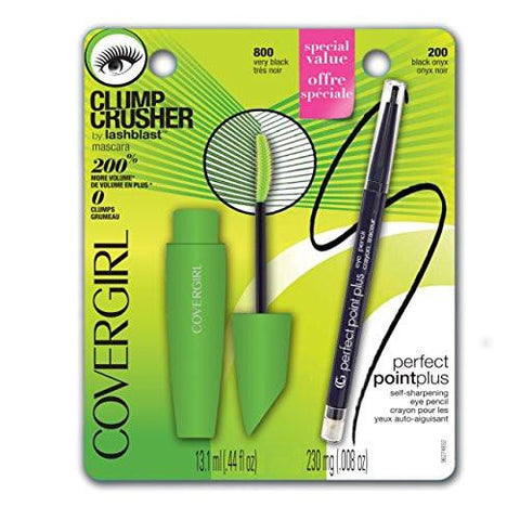 Clump Crusher By Lashblast Mascara Very Black 800 .44 Oz And Perfect Point Plus Eye Pencil .008 Value Pack