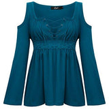 Creti Sexy Vneck Lace Blouse Long Sleeve Bandage Tshirt Tops