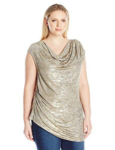 Plus Size Sl Top W Angle Bottom Gold 2X