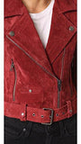 Blank Denim Moto Jacket Red My Mind Small