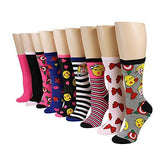 Betsey Johnson 9 Pack Fashion Bow Emoji Crew Gift Box, Assorted, 911