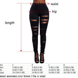 Vicvik High Waist Knee Skinny Denim Distressed Ripped Boyfriend Jeans M Black