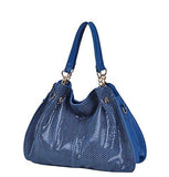 Fashion Brands Handbags Shoulder Bag Snake Pattern Genuine Leather Messenger Bag Luxury Tote Cowhide Paillette Ba021 Color Blue