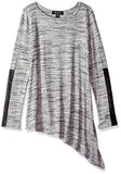 Asymmetrical Knit Top, Light Gray, L